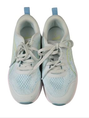 Avia Pale Blue Lace-Up Running Shoes with Yellow Accents